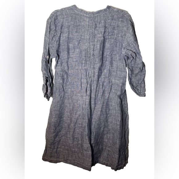 CP Shades Chambray Linen Tunic in Blue/Grey Size S - Picture 3 of 5
